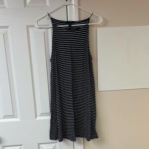 Forever 21 Blue and White Striped Sleeveless Flowy Dress